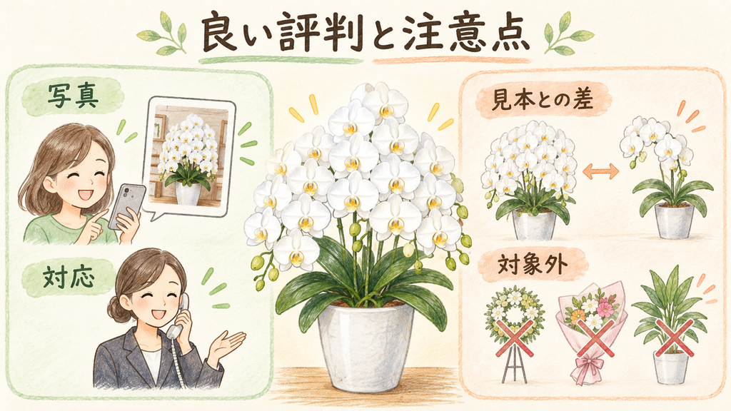 花秘書の良い評判と悪い口コミを確認するの結論を示す手書き図解