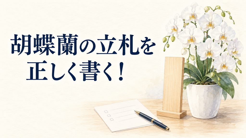 胡蝶蘭の立札を正しく書く！社名・宛名・連名の見本と確認方法までの結論を示す手書き図解
