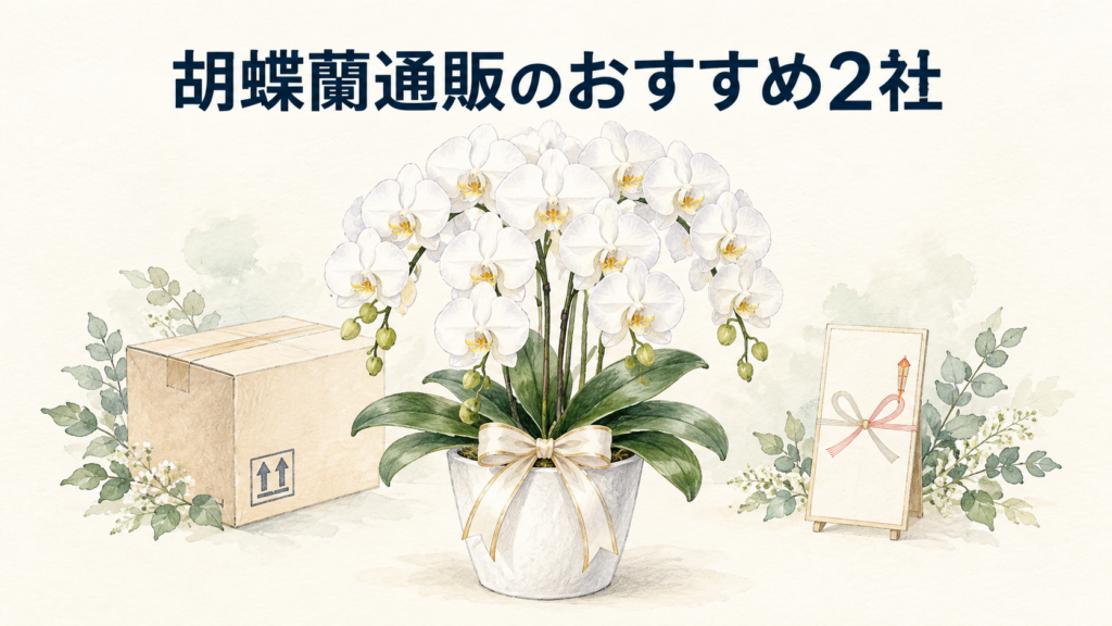 胡蝶蘭通販のおすすめ2社！失敗しない比較と用途別の選び方を解説の結論を示す手書き図解