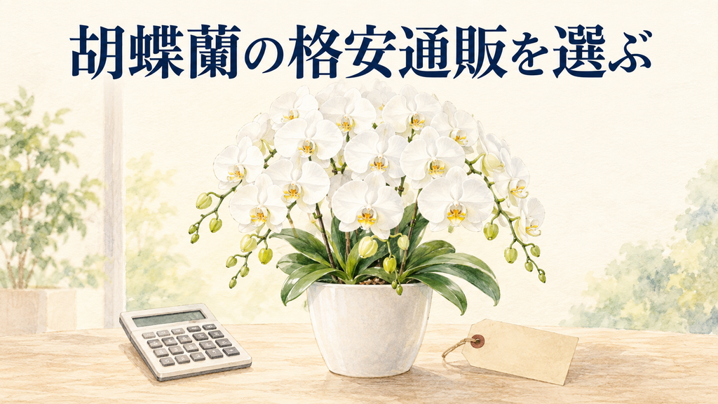 胡蝶蘭の格安通販を選ぶ！総額と品質で失敗しない予算別購入ガイドの結論を示す手書き図解