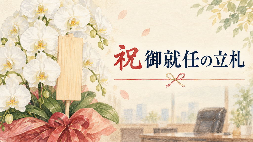 社長就任祝いの立札は祝御就任を基本にするの結論を示す手書き図解